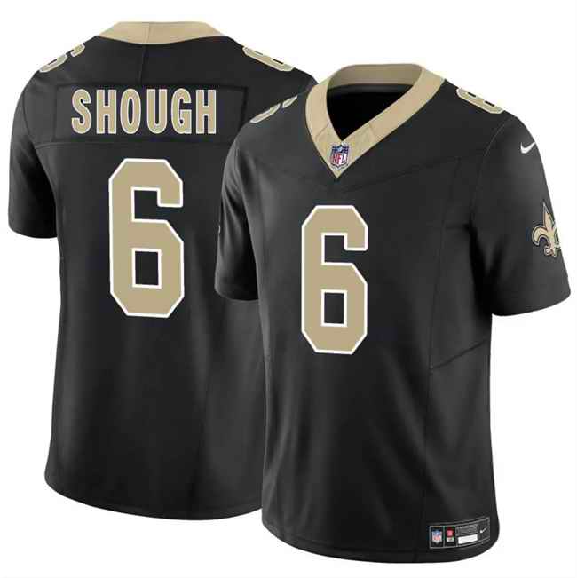 Men's New Orleans Saints #6 Tyler Shough Black 2025 Draft F.U.S.E Vapor Limited Stitched Football Jersey